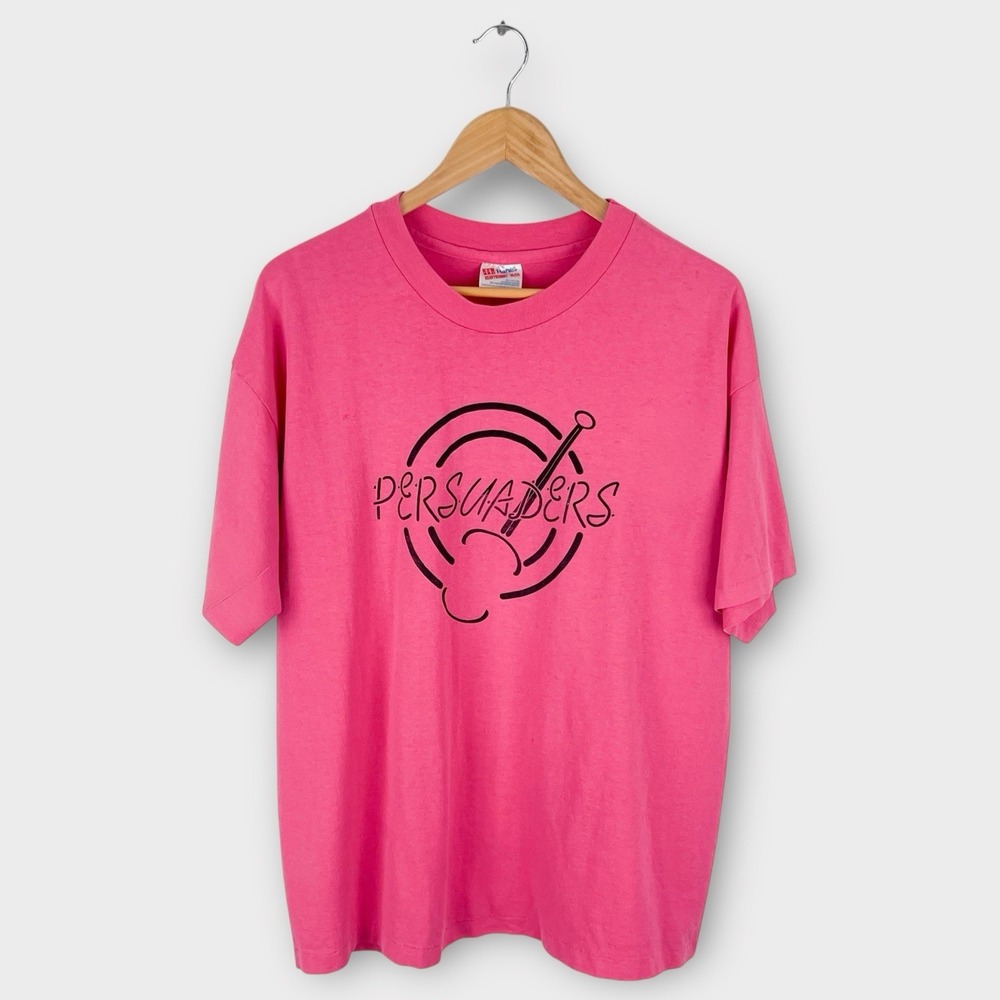 Vintage Persuaders Band T-Shirt Pink Hanes Heavyweight 50/50 XL USA